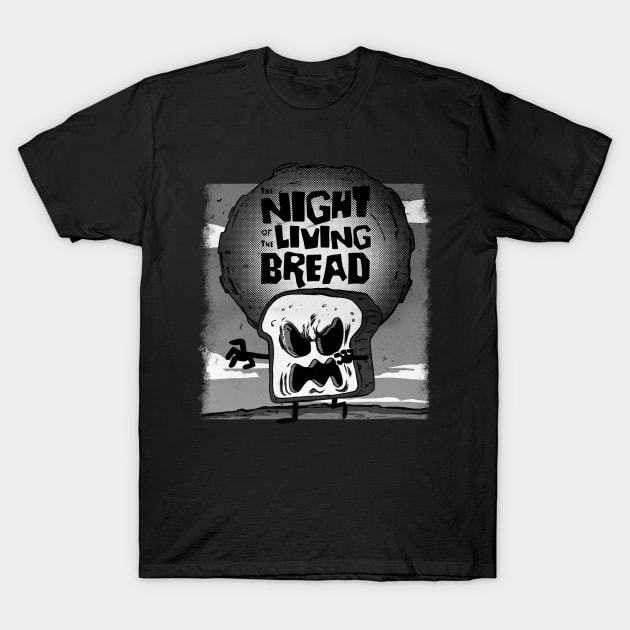 The night of the living bread...retrô T-Shirt by pinupshotrodsandmonsters